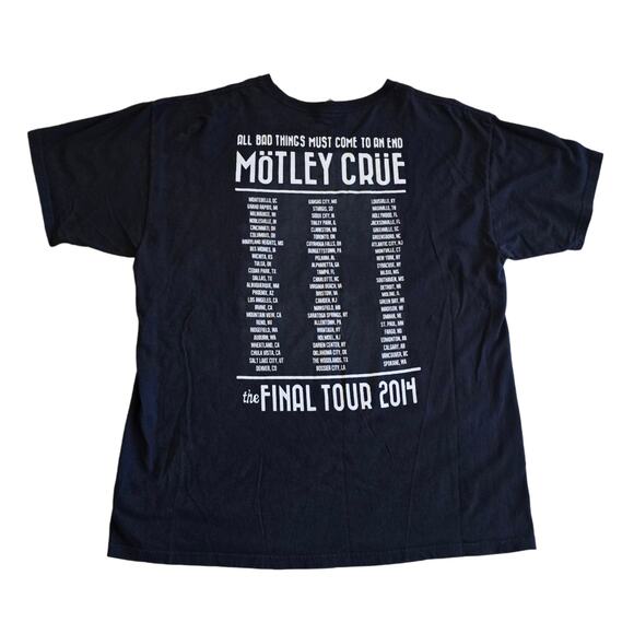 Motley Crue Tshirt 2014 Final Tour Tee All Bad Things End Black XL Concert Band - Picture 8 of 10